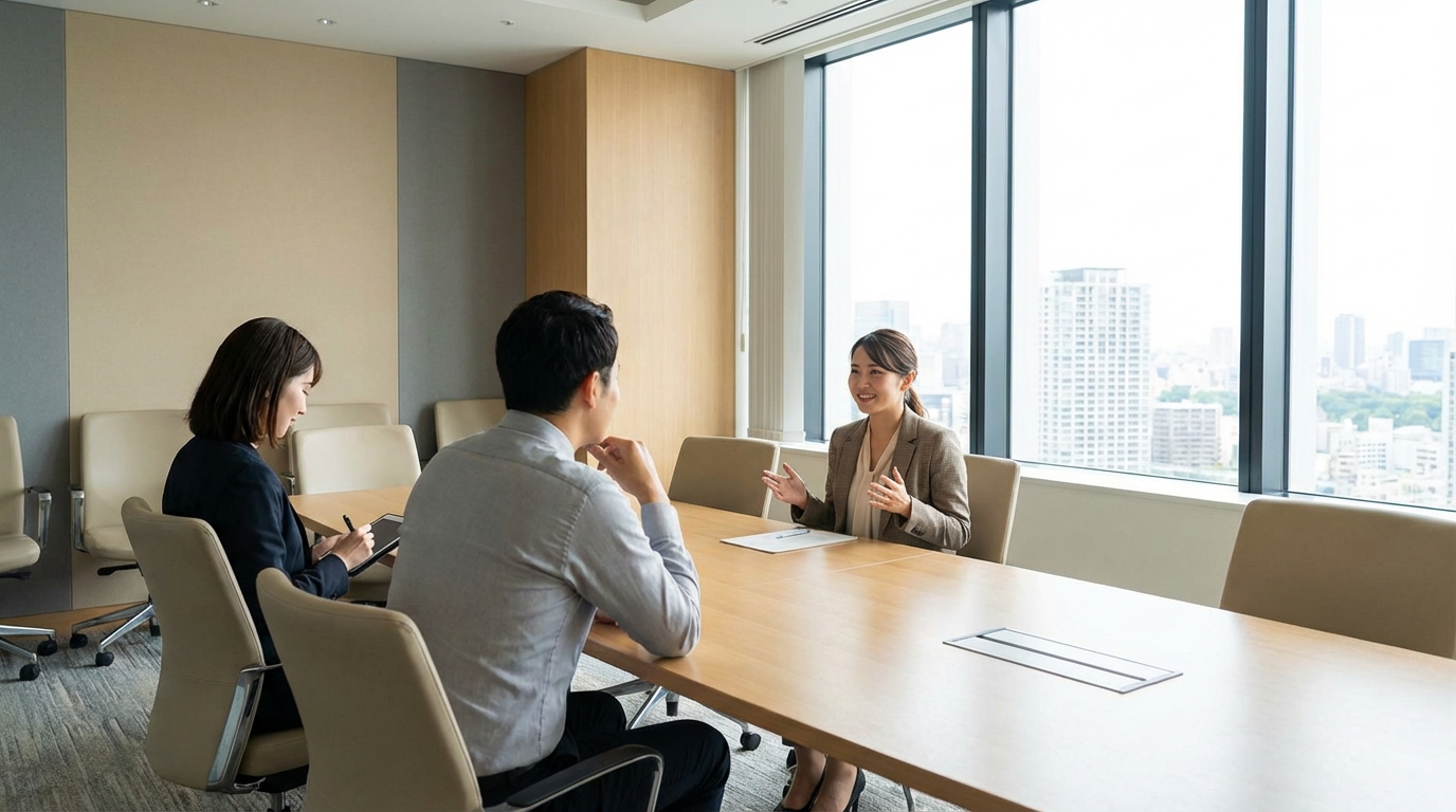 Confident Candidate in a Job Interview