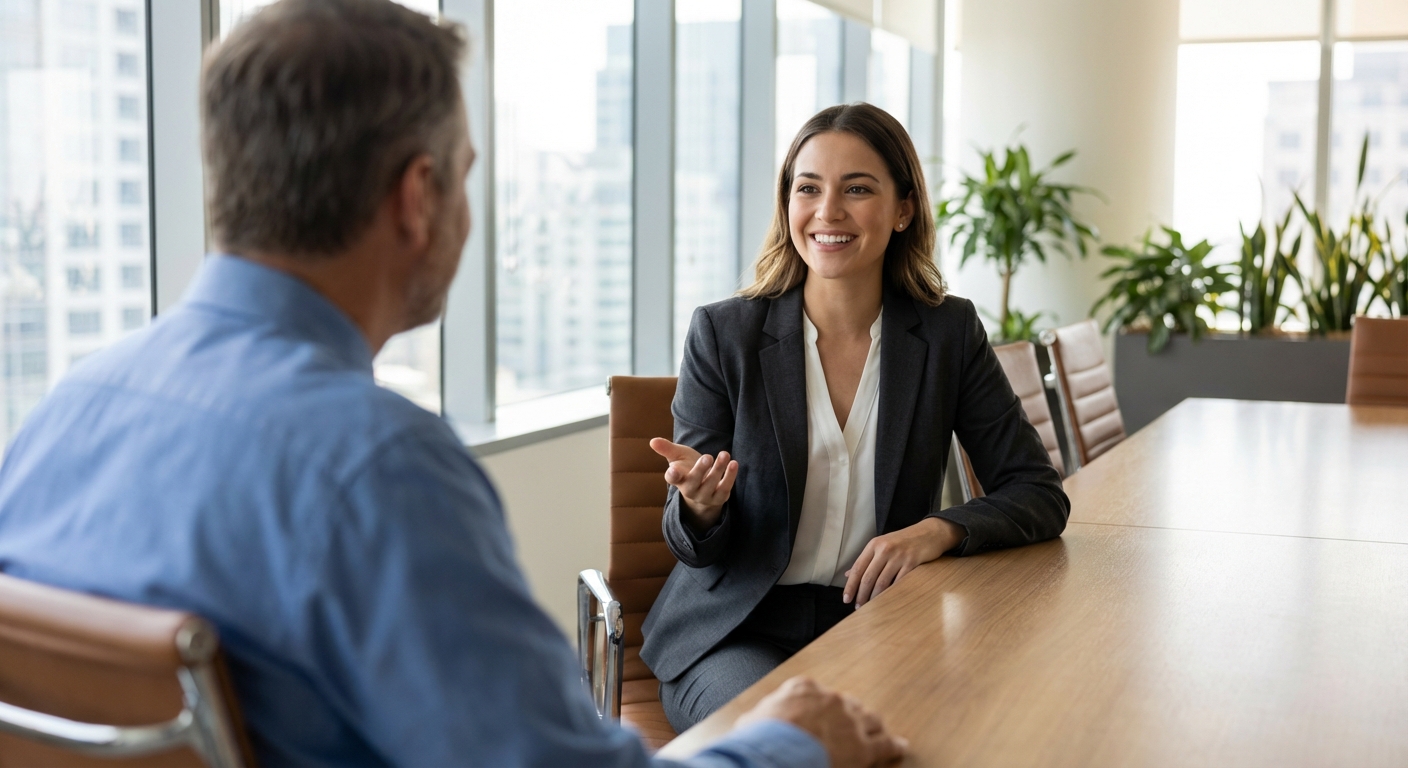 Professional Candidate Giving Effective Interview Answer