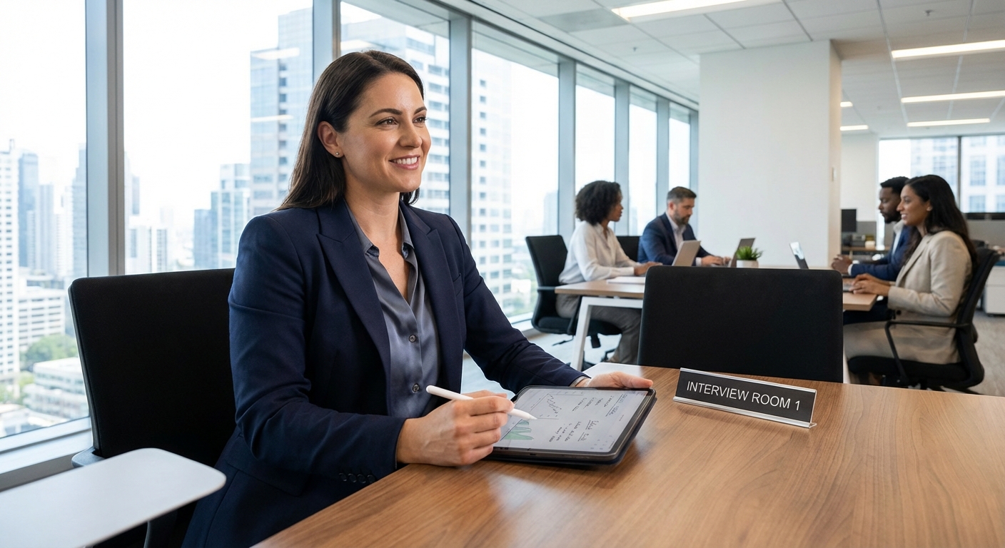 Professional Interview Preparation Scene