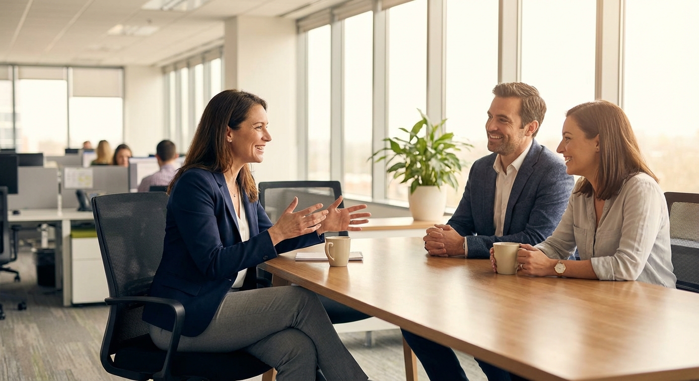 Professional Candidate Answering Job Interview Questions