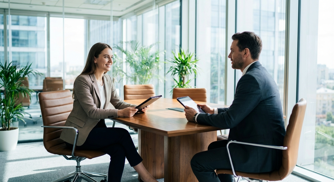 Confident Candidate Answering Interview Questions