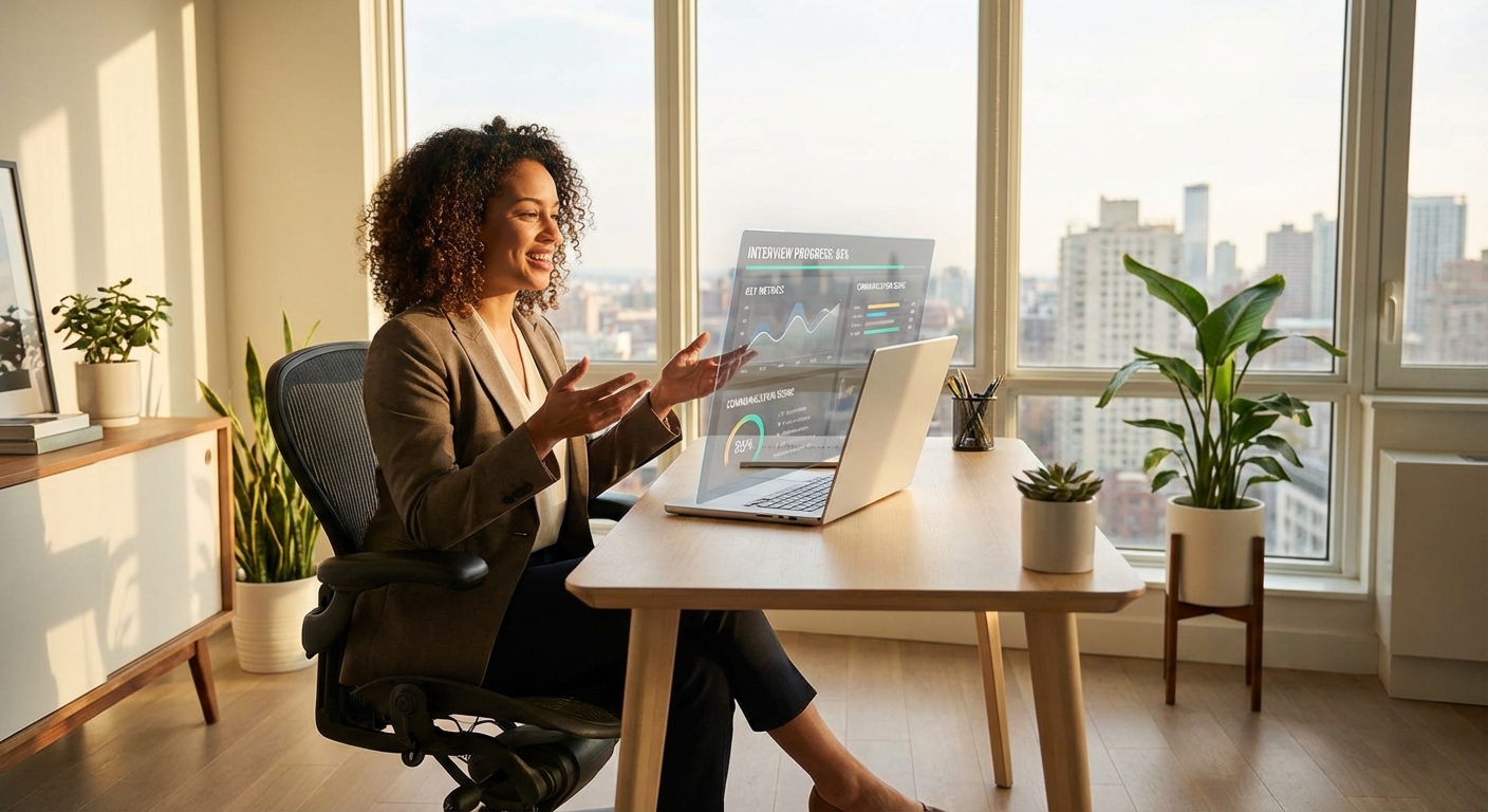 Professional in a 2026 Hybrid Job Interview